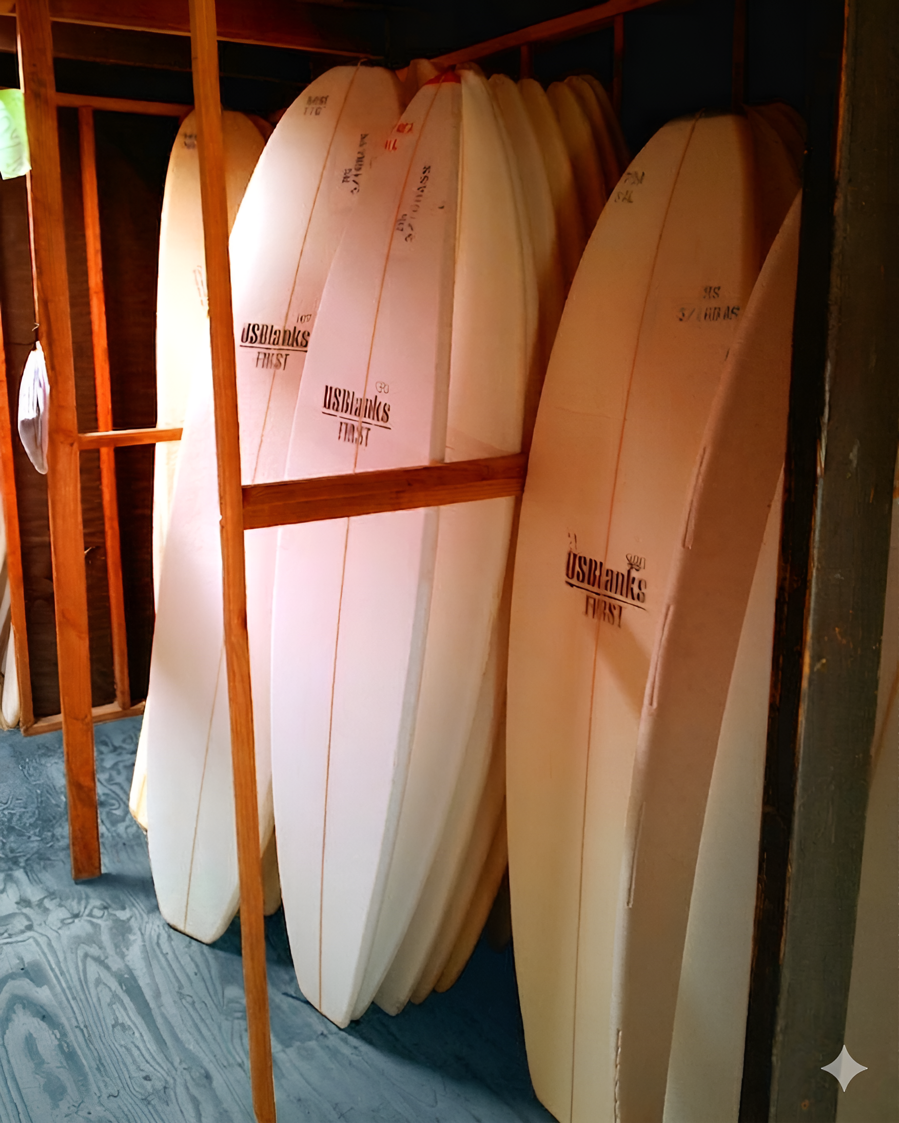 Custom surfboard outline from Church's Surfboards